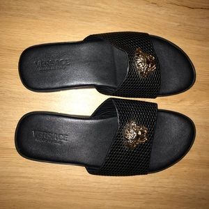 Black Versace slides